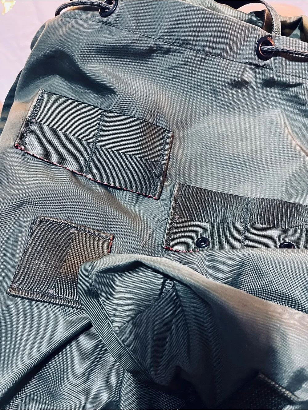 Olive Green Military-Style Rucksack Backpack
